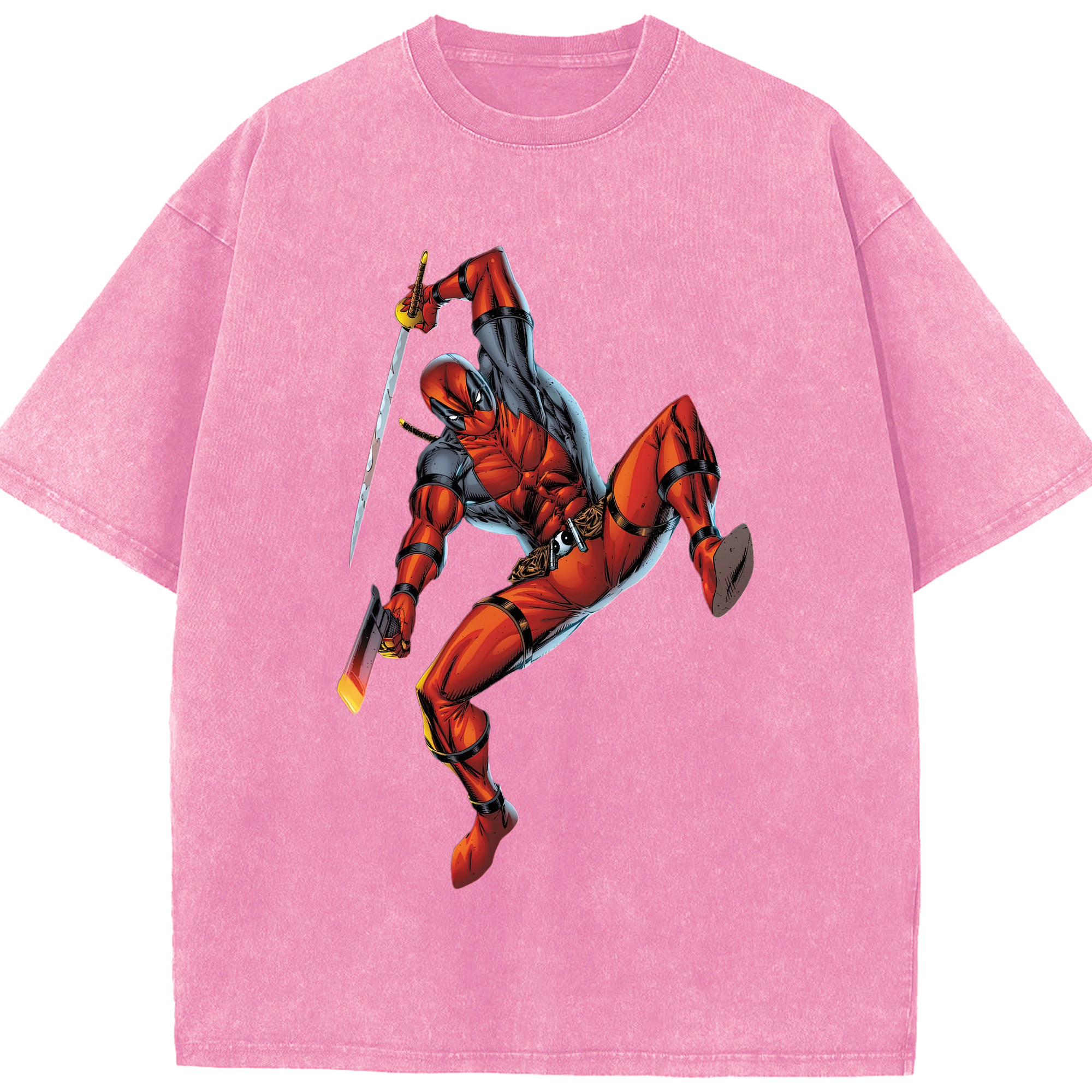 （画像用） Deadpool デッドプール 綿100% ヴィンテージ風 半袖Tシャツ（フロントプリント）